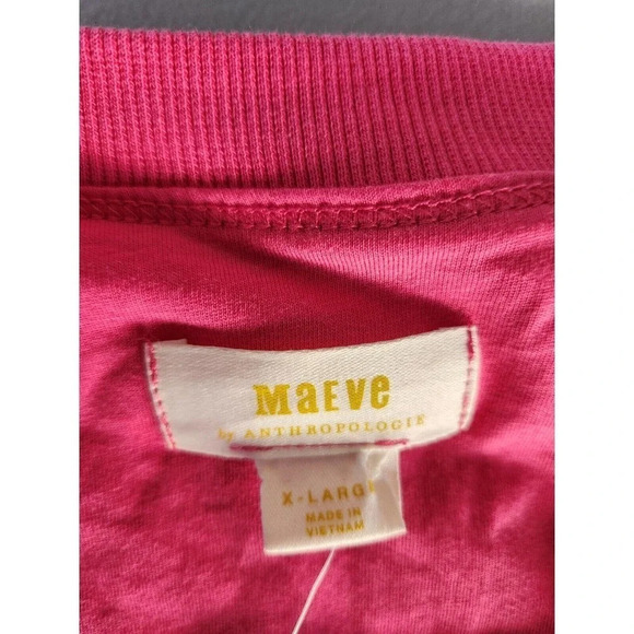 NWT ANTHROPOLOGIE Maeve Twist-Front Sweatshirt Size XL Pink - Picture 10 of 12